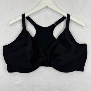 Glamorise Wonderwire Front-Close Racerback Bra Black 44G 1247 Womens Underwire